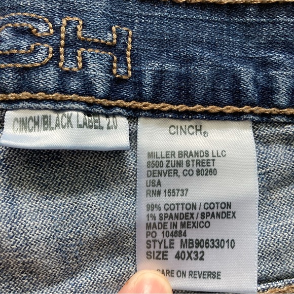 Cinch Black Label Jeans 40x32 Mens - Picture 3 of 6